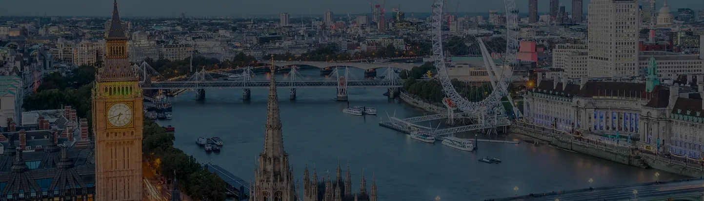 View of London over the river with Big Ben and the London Eye, showcasing the vibrant cityscape, ideal for those looking for rooms for rent in London.